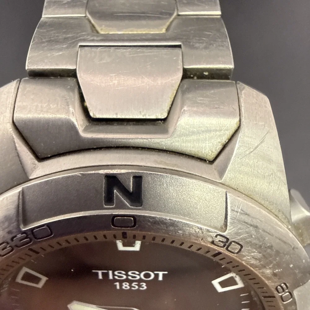Tissot T-Touch Titanium Mens Watch New Battery Running Great $3 Shipping